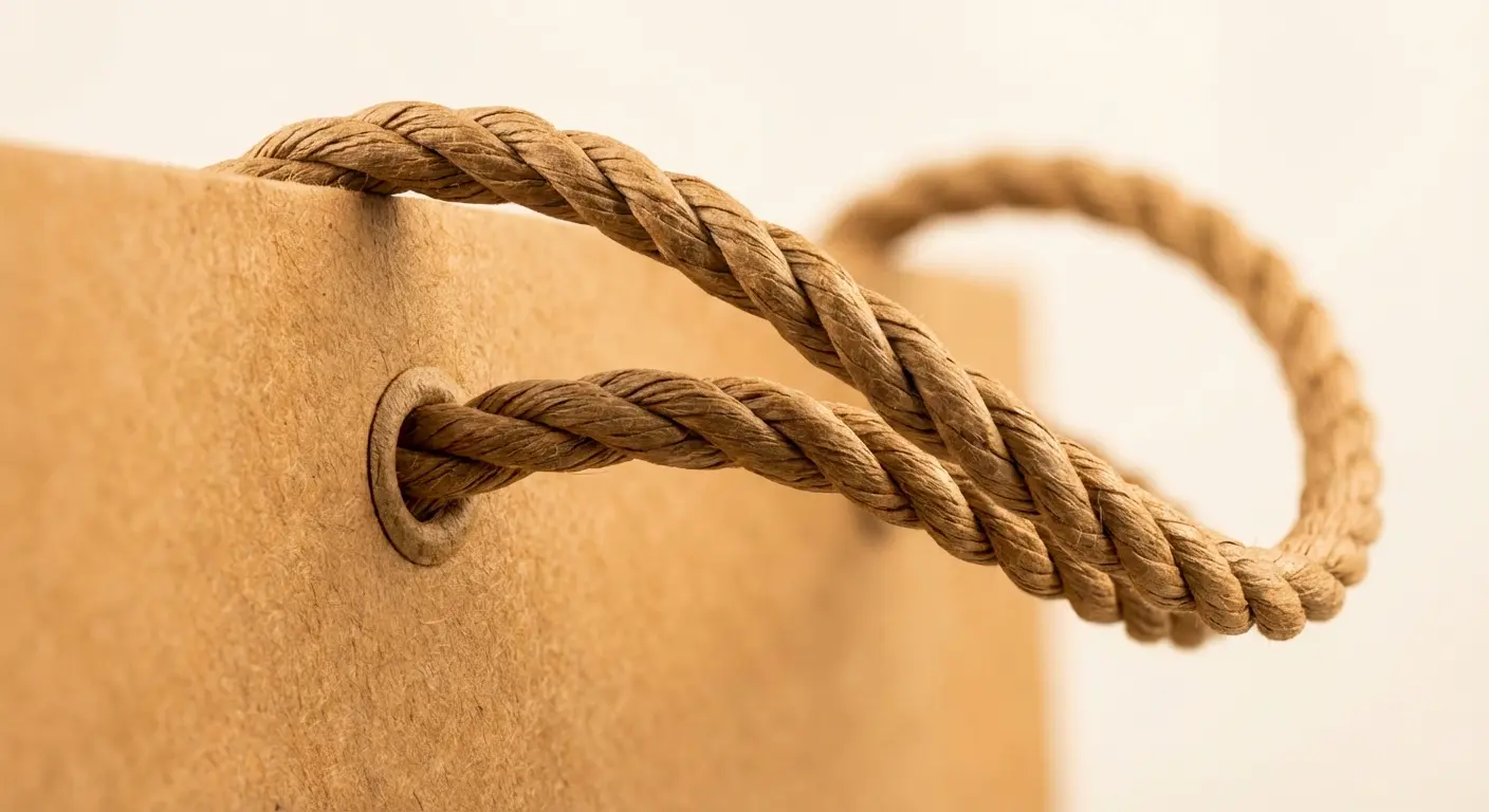 方式一：打結穿繩（Knotting）示意圖，補充紙袋提把固定第 3 段的尺寸、材質、加工或使用情境判斷。