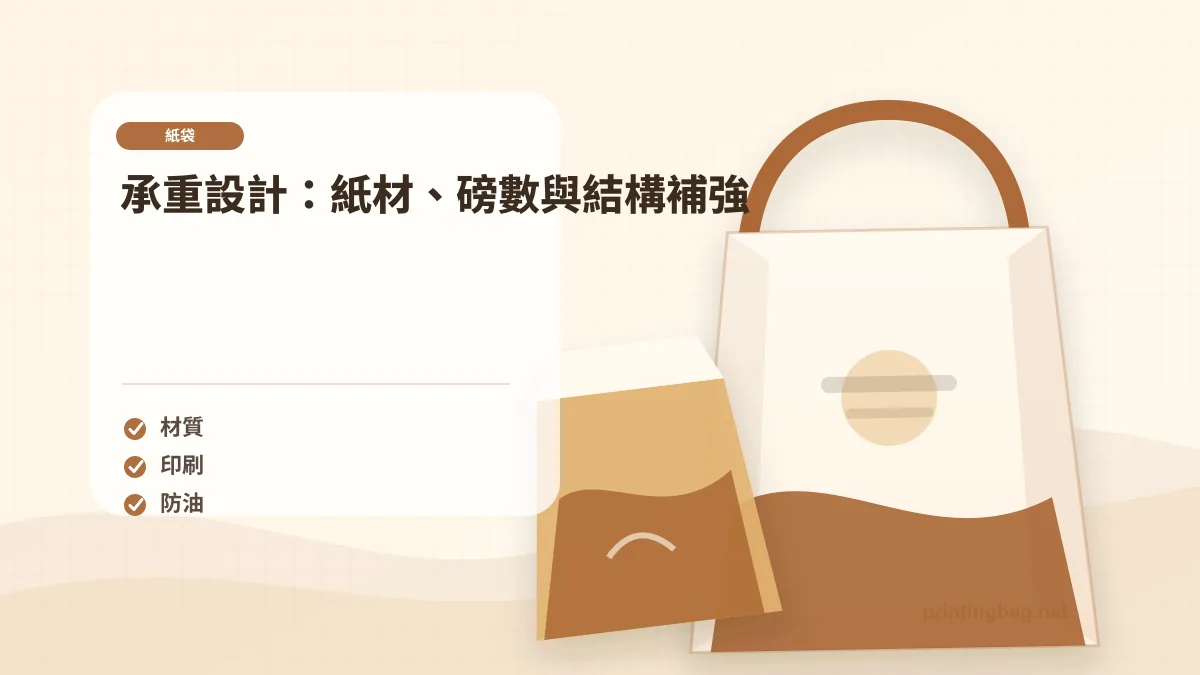 承重設計：紙材、磅數與結構補強示意圖，補充紙袋第 3 段的尺寸、材質、加工或使用情境判斷。