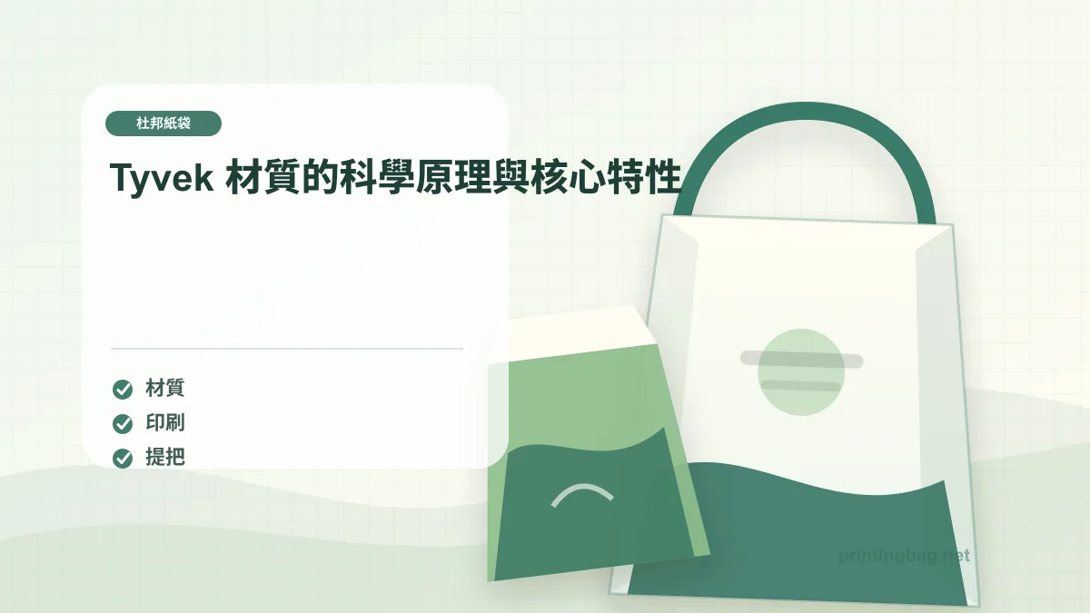 Tyvek 材質的科學原理與核心特性示意圖，補充杜邦紙袋第 2 段的尺寸、材質、加工或使用情境判斷。