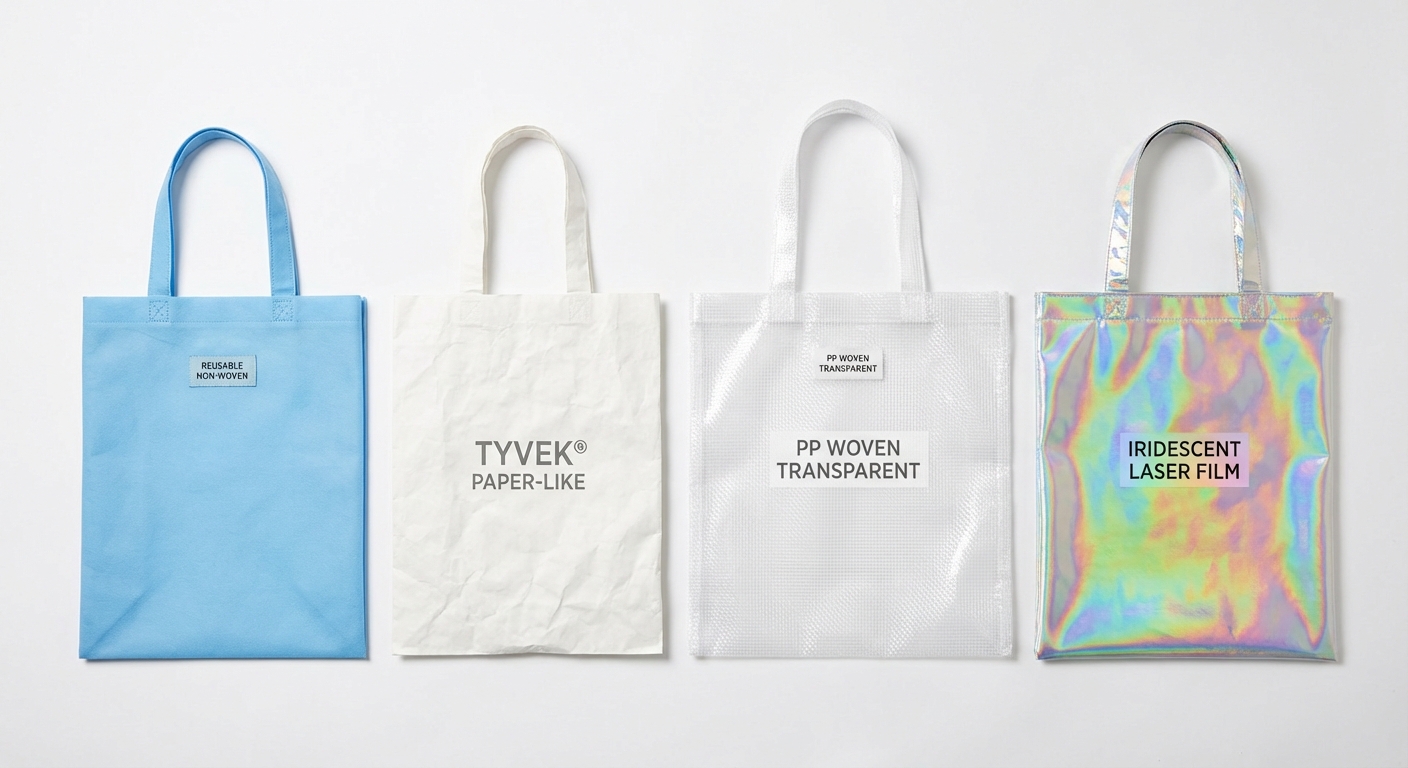 環保袋客製展示：不織布袋、杜邦紙袋、PP編織袋、鐳射袋