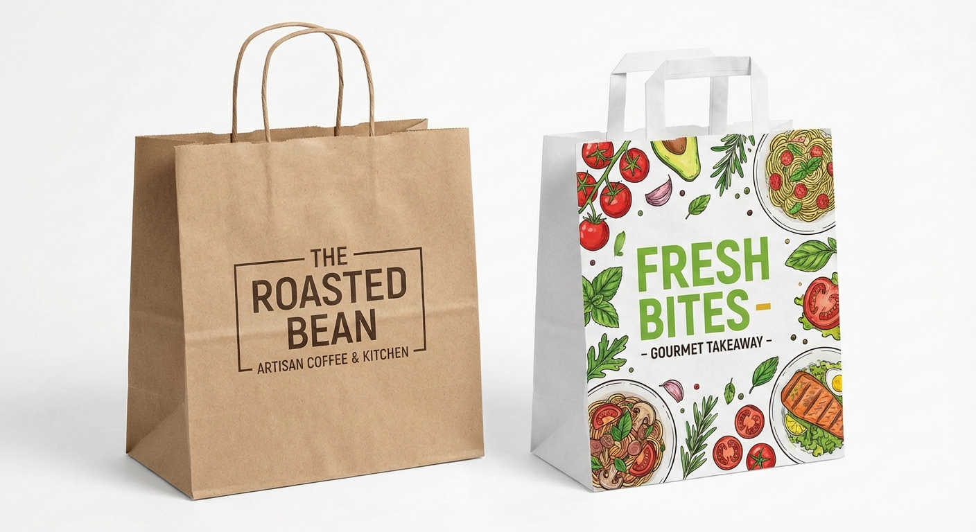 餐飲外帶袋客製：防油紙袋、咖啡提袋、食品包裝袋