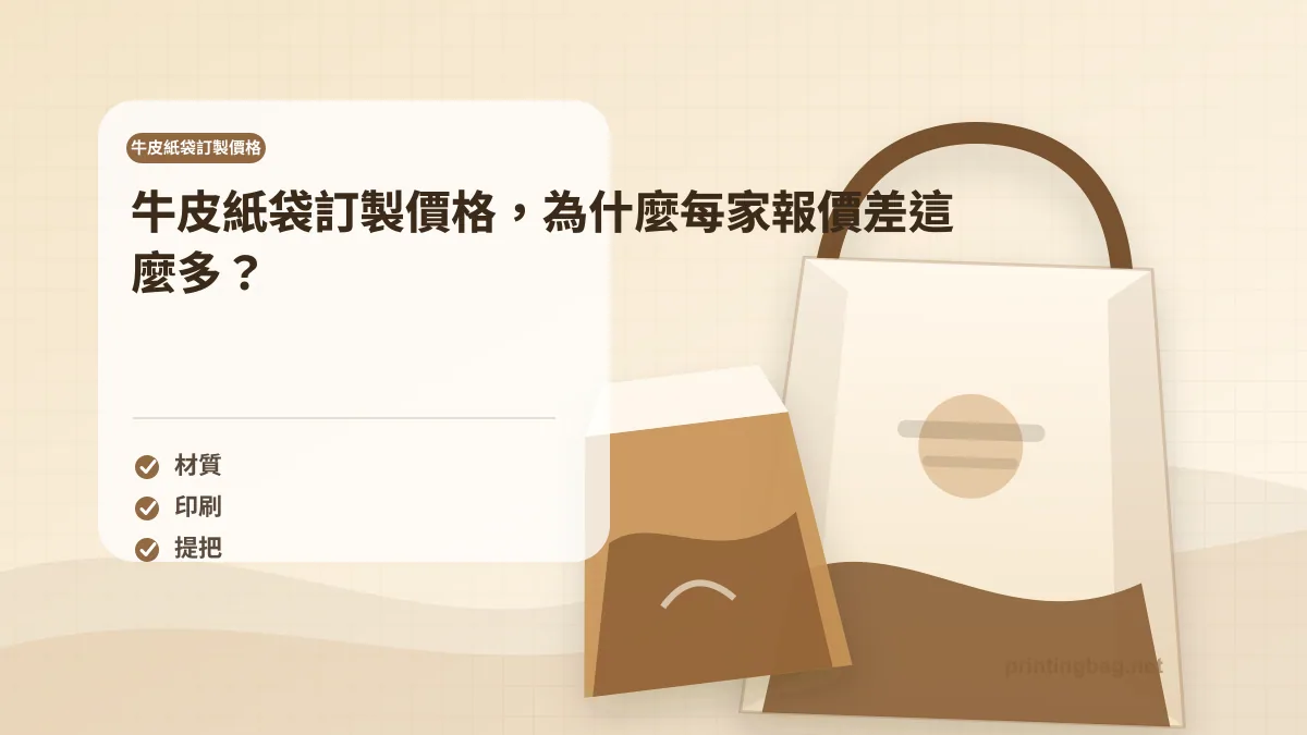 牛皮紙袋訂製規格,為什麼每家規格差這麼多示意圖,畫面呈現紙袋知識紙袋的材質、尺寸、提把或印刷細節,用於補充牛皮紙袋訂製規格的段落重點。